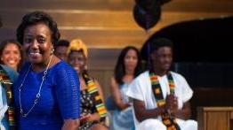 Graduating student and her mother at the Kente ceremony